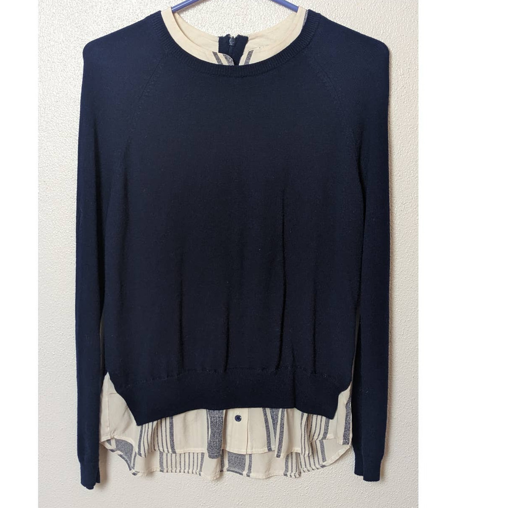 Joie Zaan Wool/Cashmere/Silk Lightweight Sweater Navy Sz Small